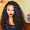 Deep Curly Peruvian Lace Frontal Closure Remy Hair Deep Wave Sew In Lace Front Closure Weave 130Density