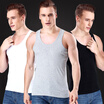 Yu Zhaolin Men&39s Vest Men&39s Cotton Vest Bottom Shirt Sports Slim Pants White Gray Black 3 Pack L
