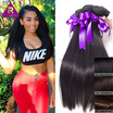 Brazilian Virgin Hair 4 Bundles Straight Human Hair Weaves Brazillian Straight Hair Weft Dark Brown Light Brown 18 20 22 24 inch