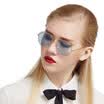 Jimmy Orange new sunglasses colorful men&women tide couple models toad sunglasses shade round face big frame driving glasses J7232SBUTL light blue small section