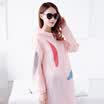 Long Yue women&39s long paragraph sunscreen ink graffiti zipper hooded air-conditioned shirt LWDY174114 pink all