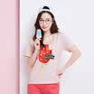 Semir T-shirt short-sleeved T-shirt female summer beauty collar shirt straight straight cotton powder base 19216000908 bleach M