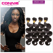 5A Peruvian Virgin Hair Body Wave 4 Bundles Unprocessed Virgin Human Hair Weave Connie Wavy Hair Peruvian Body Wave Bundles