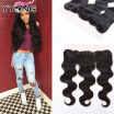 8A Malaysian Lace Frontal Closure With Virgin Hair 13X4 Body Wave Human Hair Ear To Ear Full Frontal Lace Closure Bleached Knots