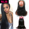 360 Lace frontal With 3 pcs weft hair bundles22x4x2 Brazilian Virgin human Silky Straight Hair 360 lace frontal with hair bundle