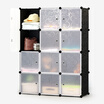 Jingdong Supermarket Kou Si simple wardrobe combination of environmental cartoon simple wardrobe storage cabinet box wardrobe 12 door 8 grid 2 hanging pink