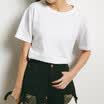City CITYPLUS Arts&the United States&the school of sweet&simple style round neck short sleeve T shirt CWTD173366 white uniform