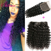 8A Malaysian Virgin Hair With Closure Deep Wave Malaysian Hair With Closure Human Hair Weave Malaysian Curly Hair With Closure