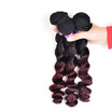 Virgin Remy Hair Malaysian Loose Wave 3 Bundles 1b Burgundy Ombre Human Hair Top Quality Hair Bundles Two Tone Hair Extensions