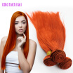 Peruvian Virgin Remy Hair Orange Straight Human Hair Weave 3 Bundles Straight Human Hair Orange Weave Extension