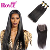 Wholesale India Straight Virgin Hair 3 Boudles with Lace Closure Raw Indian Human Hair with Closure Human Hair Weft Extensions