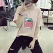 VIVAHEART Round Collar Cartoon Print Student Short Sleeve T-shirt T-shirt VWTD174236 Pink L