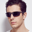 Three of the TANS polarized sunglasses male aluminum magnesium driving mirror sunglasses male 8177 black box gray film