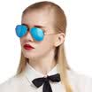 Jimmy Orange new sunglasses colorful men&women tide couple models toad sunglasses shade round face big frame driving glasses J7232SBUTL light blue small section