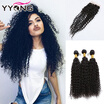 Malaysian Curly Hair Lace Closure With Bundles 3Pcs YYONG Hair Malaysian Kinky Curly Virgin Hair Bundles With Lace Closure