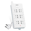 Deli 18260 new national standard 6-bit combination hole 3 meters total control switch socket plug plug board wiring board row plug drag line board