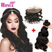 Unprocessed Peruvian Virgin Hair Body Wave 3 Bundles with Ear to Ear Lace Frontal Human Hair 134 Frontal Closure With Bundles