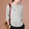 CITYPLUS Artistic Versailles Wild Sleeve Casual Lattice Ladies Shirt Women CWCC171161 Gray L