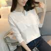 VIVAHEART Korean Wild T-Shirt Female Student T-shirt Pocket Cotton Long Sleeve Shirt VWCC173438 White M