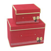 Space workshop fabric non-woven storage box storage box clothes sundries storage box storage box 2 sets 1 large 1 small red