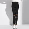 MAZOE Leggings holes hollow black Slim stretch leggings M108 black all yards
