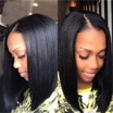 Full Lace Human Hair Wig Peruvian Straight Human Hair Bob Wigs Glueless Short Bob Full Lace Wigs For Black Women