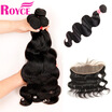 Malaysian Human Hair Body Wave 4Bundles with 134 frontal closure Unprocessed Malaysian Virgin Hair Ear To Ear Frontal with Bundle