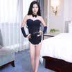 Night beauty fun underwear role play sexy uniform temptation diamond blue cute rabbit installed