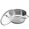 Jingdong Supermarket Platinum Dili Bodeux Champs Soup Soup 24cm tempered glass cover 304 stainless steel pot stew pot hot