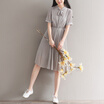 City Plus CITYPLUS Faculty of Arts&Crafts Wind Chiffon One Piece Retro Swing Skirt CWQZ174450 Gray L