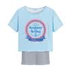 Semir Semir Short Sleeve T-Shirt Summer Lady Print Striped Loose T-Shirt Two-piece Set 12216000006 Dark Blue S