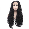 Anogol African American Long Black Kinky Curly Glueless Hair Wigs Peruca Laco Sintetico Heat Resistant Synthetic Lace Front Wig