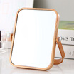 Ou Runzhe wood color makeup mirror double-sided desktop portable beauty mirror
