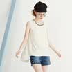 Yixiang Liying 2017 summer new sleeveless yarn splicing chiffon shirt 160421101 white M