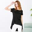 Red bean IDF women stitching casual leisure T-shirt female FTD7206B 90 black 165 88A