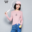 Semir Knitwear Spring Sleeve Men&39s Round Knit Sweater Sweater Sweater Sweater 19316070407 Pink M