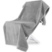Sanli Class A thickened long staple cotton satin big bath towel 70 × 150cm cotton absorbent soft&comfortable lanyard baby available silver gray