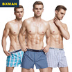 BXMAN Mens Cotton Checked Boxers 3pcs Assorted Colors