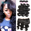 Body Wave 13x4 Ear to Ear Lace Frontal Closure With Bundles Human Brazilian Virgin Hair 3 Bundle With Lace Top Frontal Closure