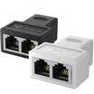 Shanze SAMZHE 303WH network three-way RJ45 cable extension adapter computer network interface splitter one sub-two 8P8C Unicom head single installed white