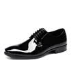 LAORENTOU Mens shoes trend patent leather dress shoes comfortable British business leather shoes 22625 brown 4