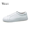 New paragraph autumn 2017 womens shoes fashion white shoes round head cowhide with flat casual shoes