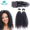 Malaysian Kinky Curly With Closure Rosa Hair Products 3 Bundles With Clsoure Malaysian Virgin Hair With Closure