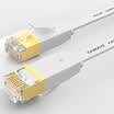 Shanze SAMZHE 6400PBS six flat cable network oxygen-free copper Gigabit gold-plated metal head high-speed computer network cable cat6 class ultra-thin white 40 meters