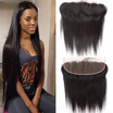 Iueenly Hair 100 Human Hair Lace Frontal Natural Black Malaysian Straight Hair 134 Ear To Ear Frontal Closure Non-Remy Hair