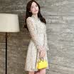 A long morning 2017 long-sleeved dress Slim was thin waist skirt S71R0067A28M color M
