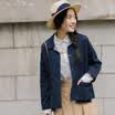 Yan Man INMAN 2017 autumn new lapel short paragraph wild casual cardigan jacket female 1873042012 sapphire blue S