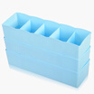 Multi-category underwear storage box bra underwear socks small wardrobe storage box storage box blue 5 grid 3 sets