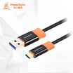 PowerSync CUBCKCR0002A Type C charge transmission data cable two-color round black with orange crown statue version of 025 meters