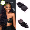 Brazilian Deep loose With Closure 7A Unprocessed Virgin Brazilian Hair Weave Bundles With Closure Cheap Human Hair With Closure